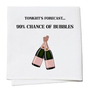 Tonight's Forecast Chance of Bubbles Cocktail Napkins Set of 4